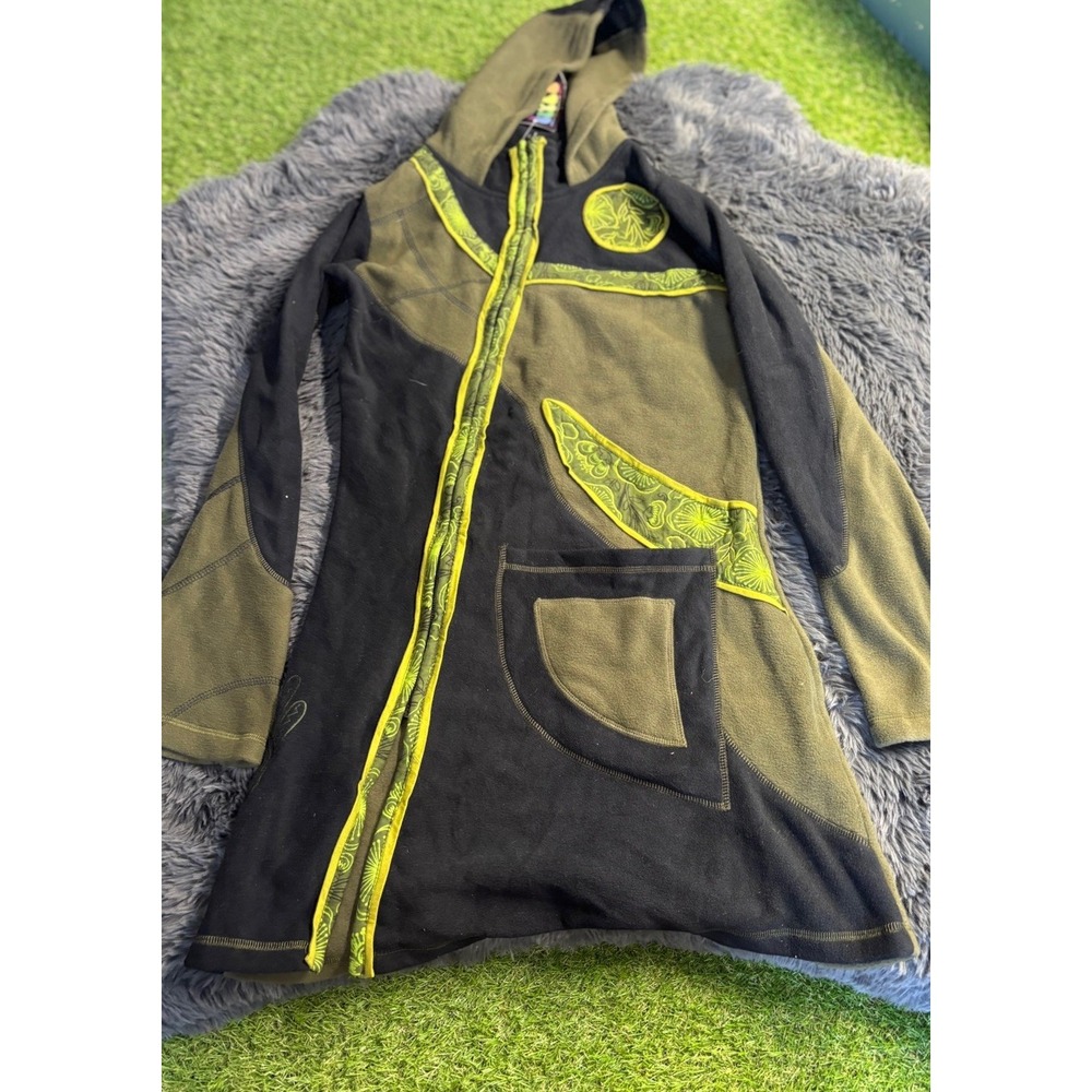 Jayli  Jacket Women's S Small Fleece Embroidered Full‎ Zip Free Trade Hippy